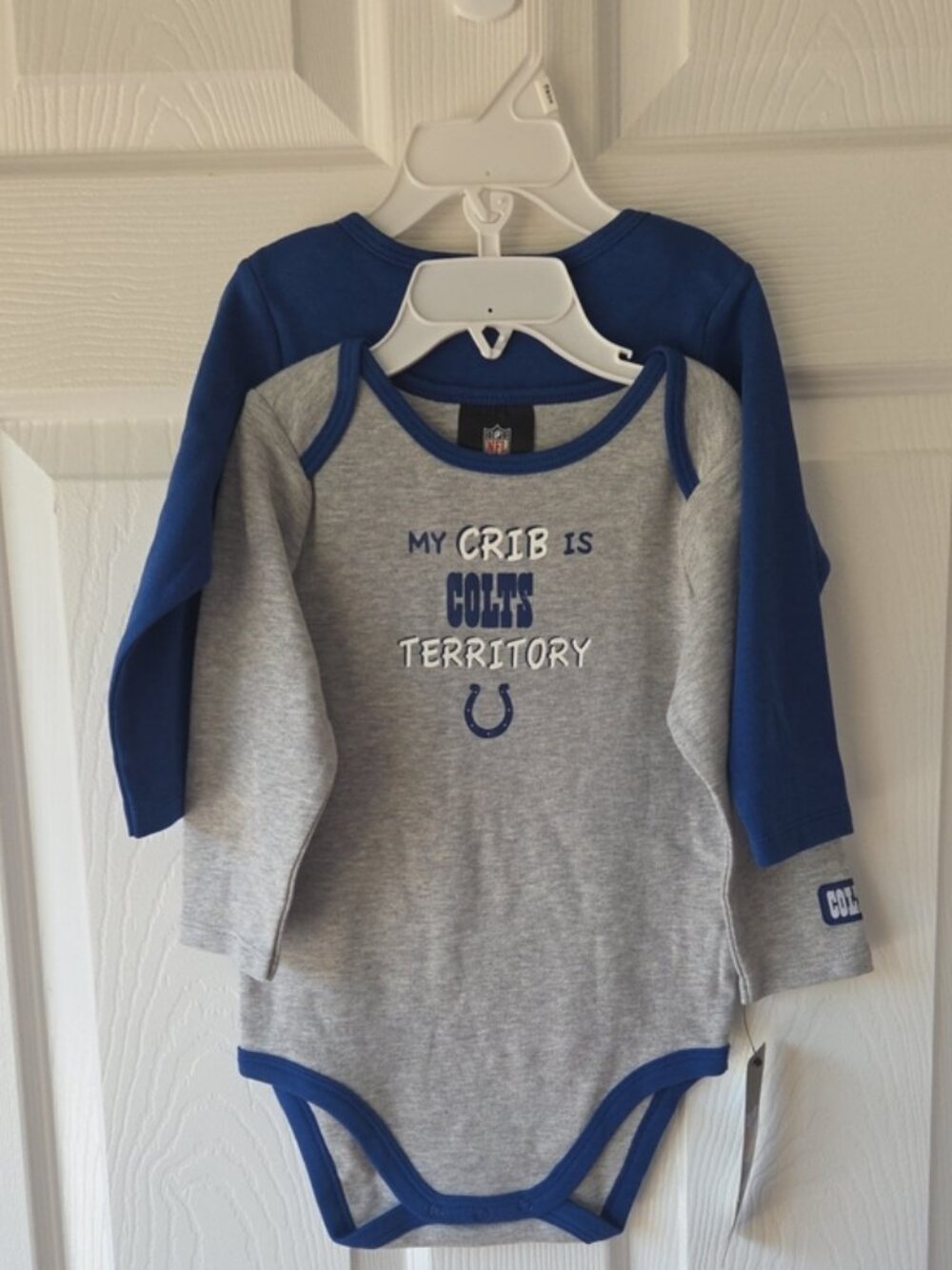 Indianapolis Colts Baby 6-12M, 18M 2pc Long Sleeve 100% Cotton NWT